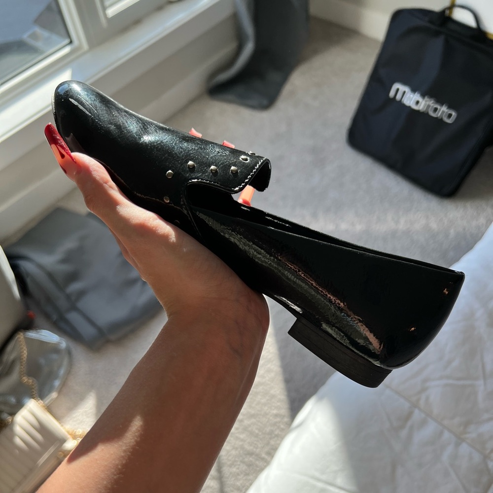 Black studded flats